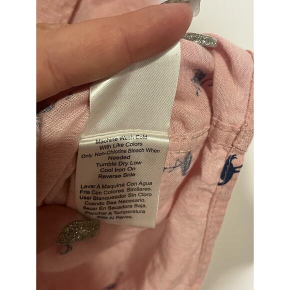 Tenth + Ocean Flamingo Print Linen Blend Shirt Men's Size M Pink Button Front - Picture 5 of 6